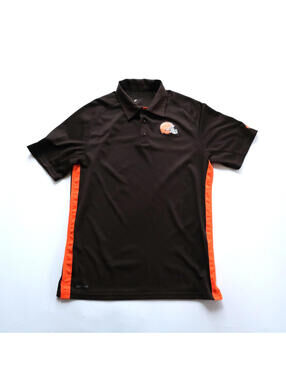 Nike Nfl Cleveland Browns Polo Dri Fit Brown Orange Patch Men's Medium